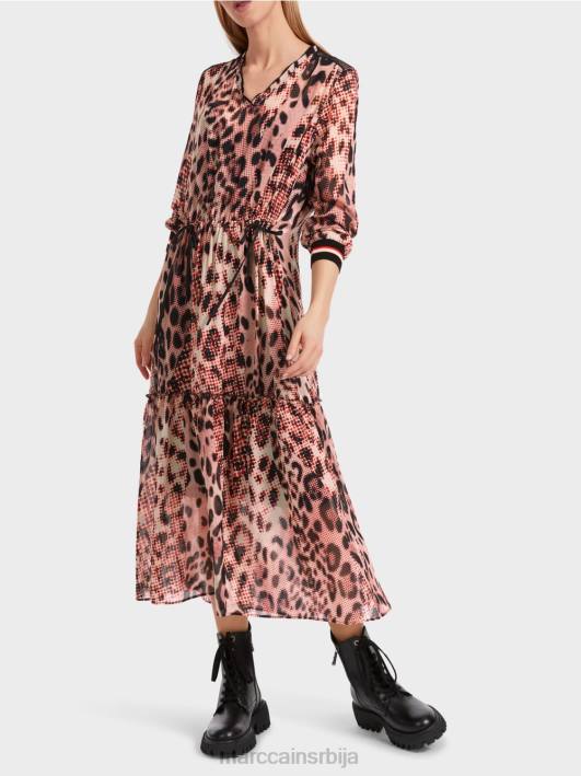 дуга хаљина са принтом животињског крзна Marc Cain D68814 цампари одећу
