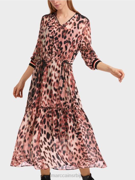 дуга хаљина са принтом животињског крзна Marc Cain D68814 цампари одећу