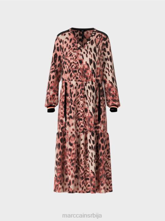 дуга хаљина са принтом животињског крзна Marc Cain D68814 цампари одећу