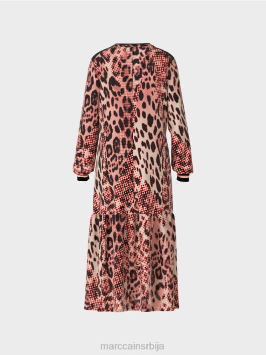 дуга хаљина са принтом животињског крзна Marc Cain D68814 цампари одећу