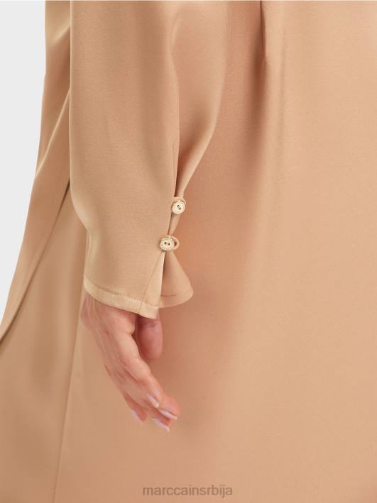 хаљина са ефектом омотача Marc Cain D68820 светла карамела одећу