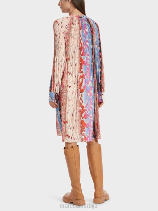 плисирана хаљина „промислимо заједно“. Marc Cain D68821 тамно летње небо одећу