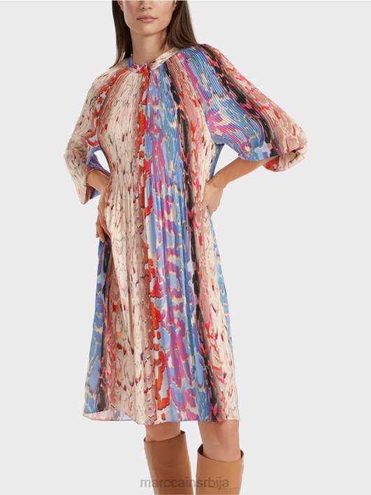 плисирана хаљина „промислимо заједно“. Marc Cain D68821 тамно летње небо одећу