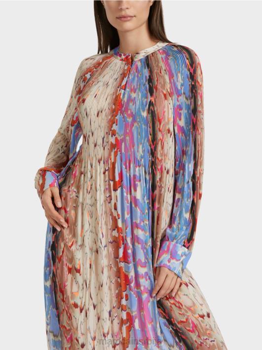 плисирана хаљина „промислимо заједно“. Marc Cain D68821 тамно летње небо одећу