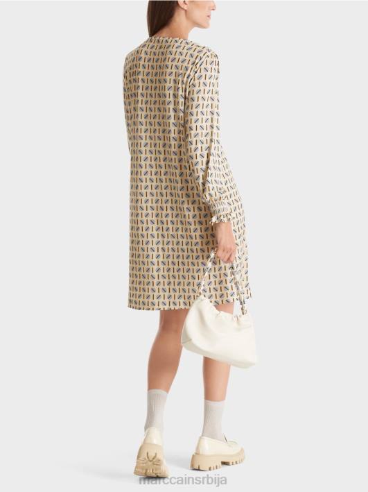 хаљина са тачкицама штампе Marc Cain D68822 тамна крема одећу
