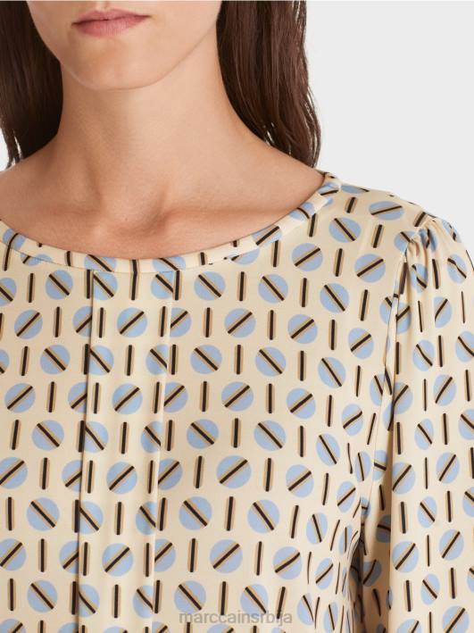 хаљина са тачкицама штампе Marc Cain D68822 тамна крема одећу