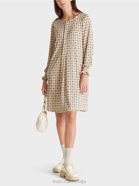 хаљина са тачкицама штампе Marc Cain D68822 тамна крема одећу