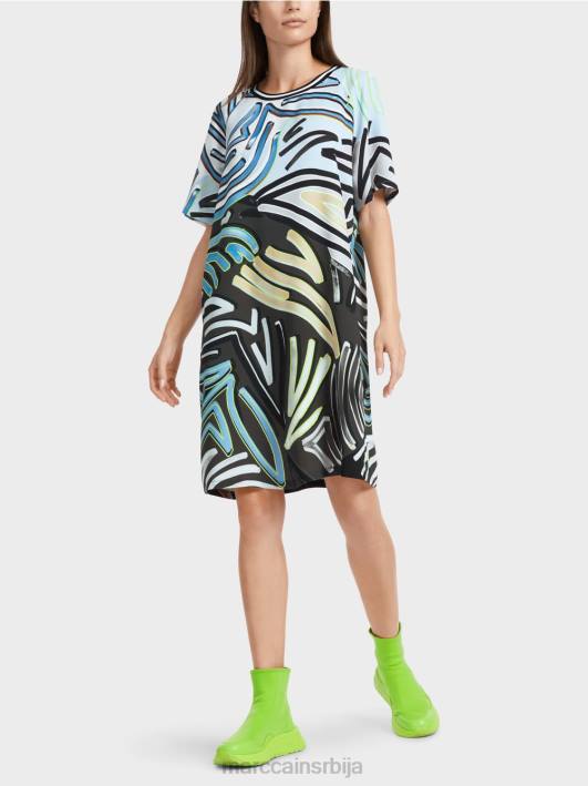 А-лине раглан хаљина Marc Cain D68828 меки прах плаве боје одећу