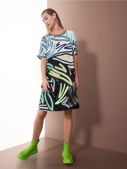 А-лине раглан хаљина Marc Cain D68828 меки прах плаве боје одећу