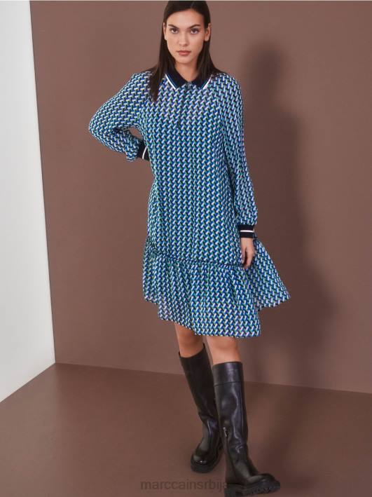 хаљина са геометријским дизајном Marc Cain D6882 емајл одећу