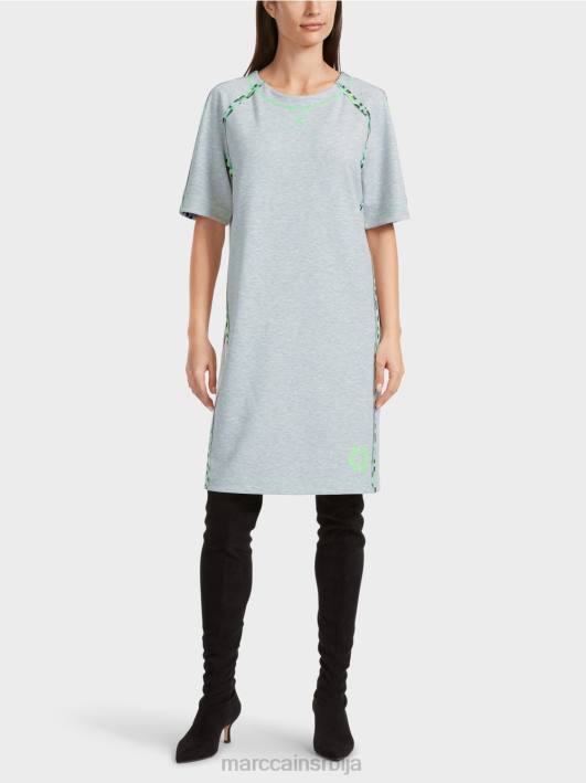 хаљина са раглан рукавима Marc Cain D68830 Сребрно сива одећу