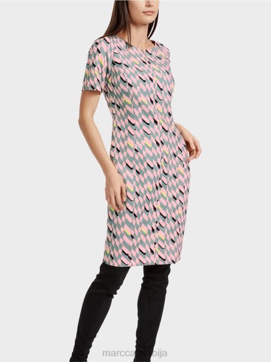 графички дизајн хаљина Marc Cain D68831 тамно небо плаво одећу