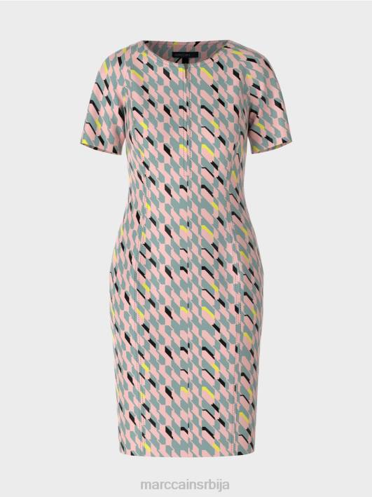 графички дизајн хаљина Marc Cain D68831 тамно небо плаво одећу