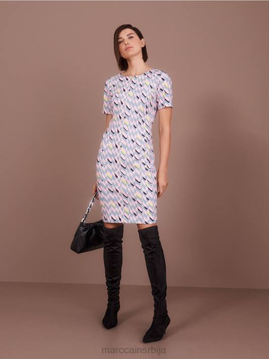 графички дизајн хаљина Marc Cain D68831 тамно небо плаво одећу