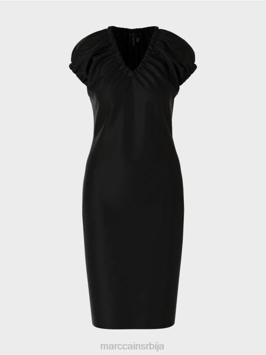уклопљена хаљина са В-изрезом Marc Cain D68834 црн одећу