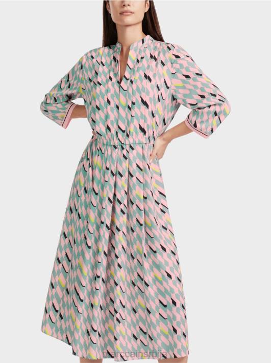 миди хаљина са детаљима набора Marc Cain D68835 тамно небо плаво одећу