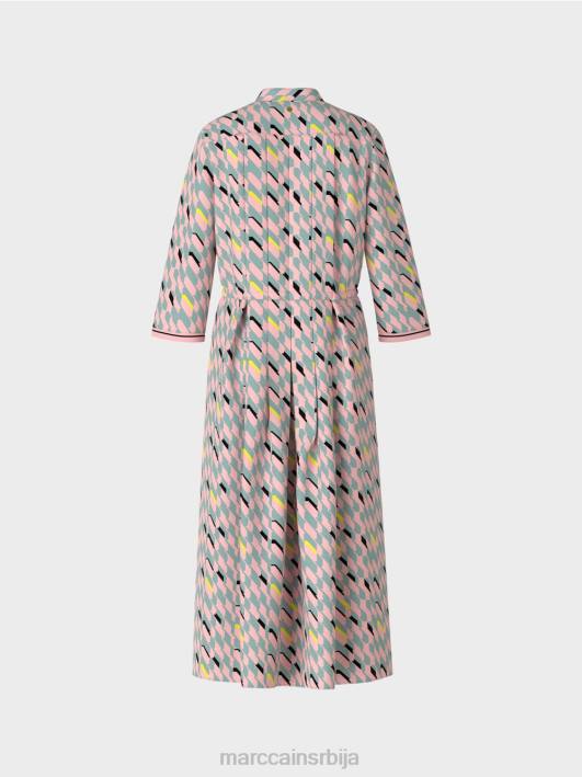 миди хаљина са детаљима набора Marc Cain D68835 тамно небо плаво одећу