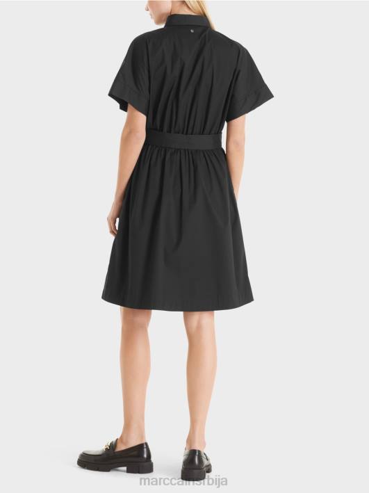 памучна растезљива хаљина Marc Cain D68839 црн одећу