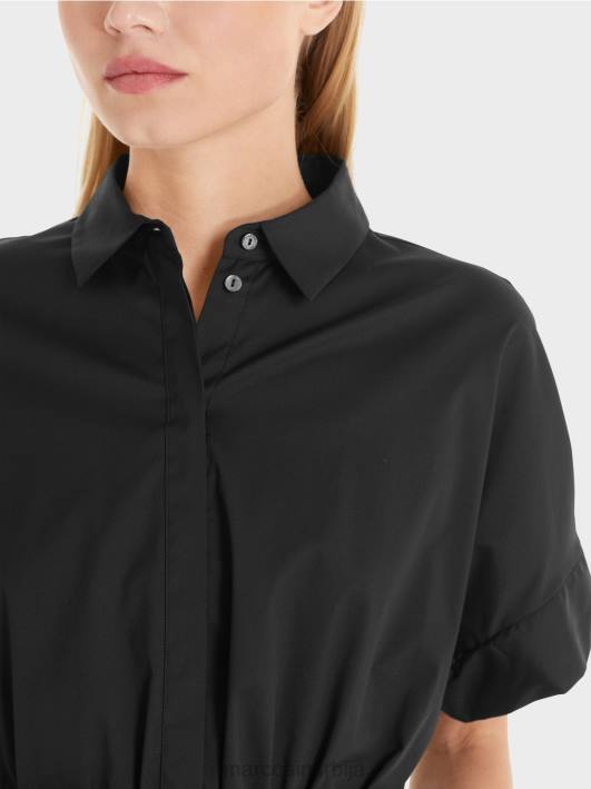 памучна растезљива хаљина Marc Cain D68839 црн одећу