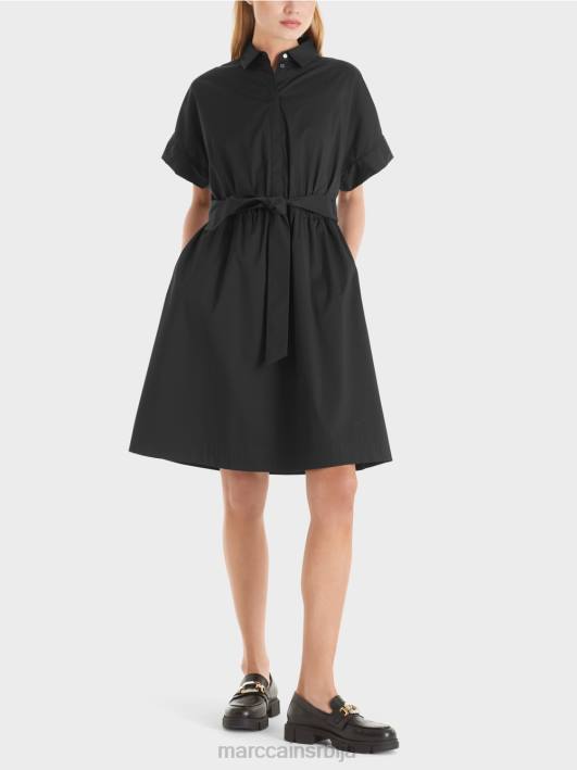 памучна растезљива хаљина Marc Cain D68839 црн одећу