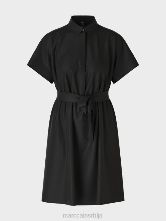 памучна растезљива хаљина Marc Cain D68839 црн одећу