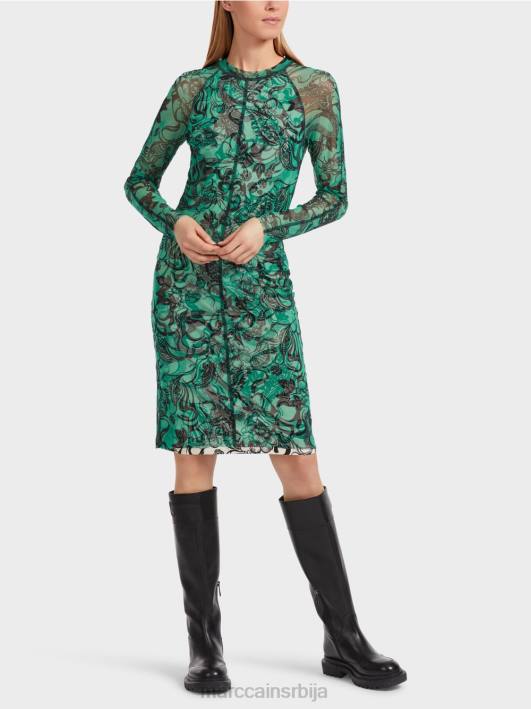 хаљина од еластичног тила која грли тело Marc Cain D6884 емајл одећу
