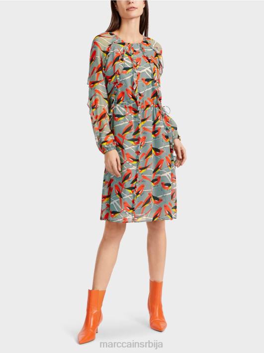 хаљина за дизајн птица Marc Cain D68844 тамно небо плаво одећу