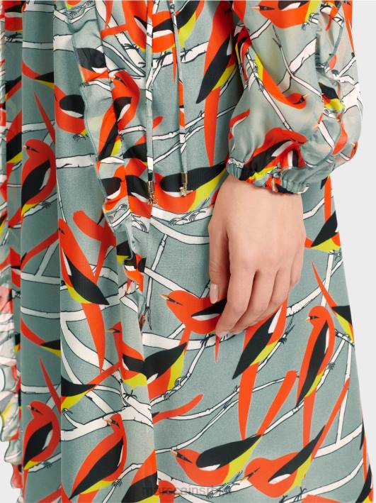 хаљина за дизајн птица Marc Cain D68844 тамно небо плаво одећу