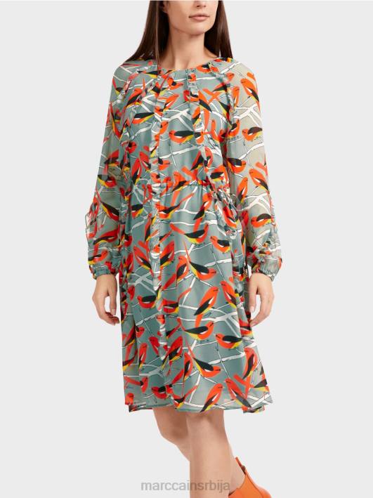хаљина за дизајн птица Marc Cain D68844 тамно небо плаво одећу