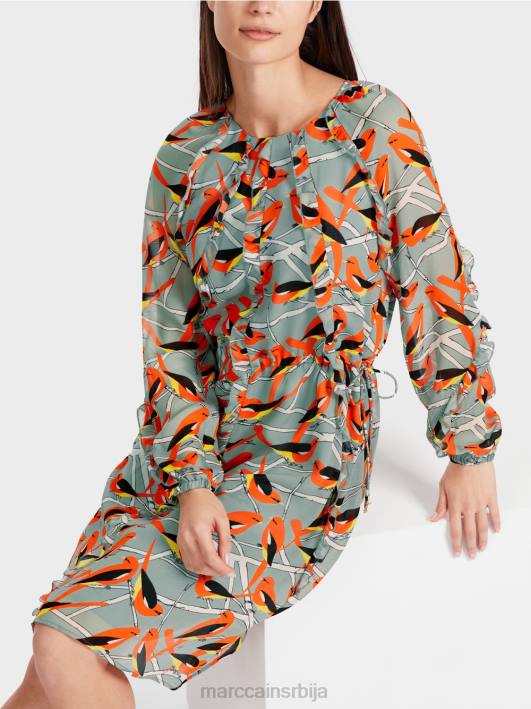 хаљина за дизајн птица Marc Cain D68844 тамно небо плаво одећу