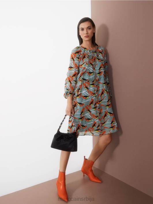 хаљина за дизајн птица Marc Cain D68844 тамно небо плаво одећу