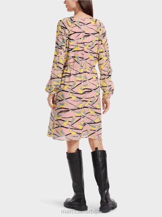 хаљина за дизајн птица Marc Cain D68845 меки пудер розе одећу