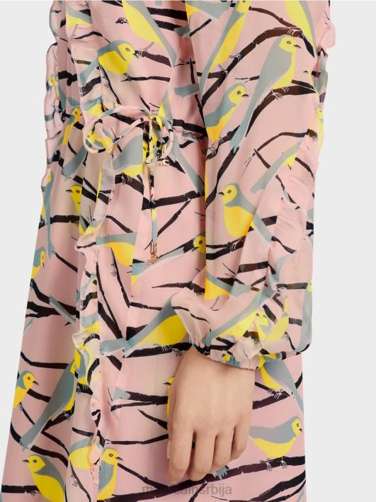 хаљина за дизајн птица Marc Cain D68845 меки пудер розе одећу