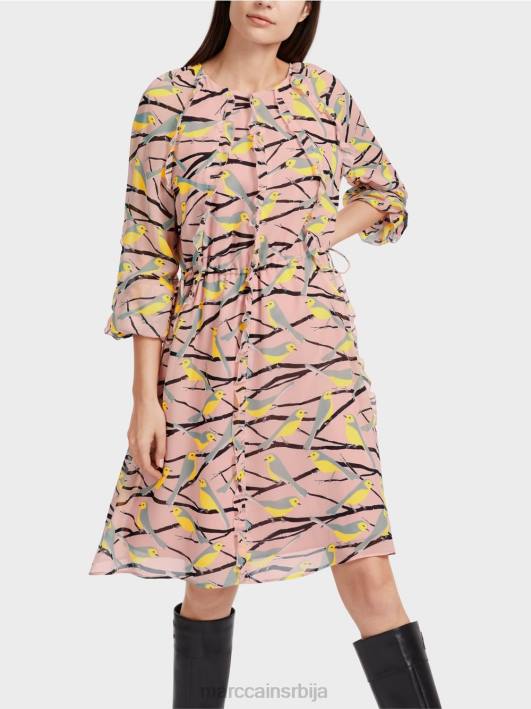 хаљина за дизајн птица Marc Cain D68845 меки пудер розе одећу