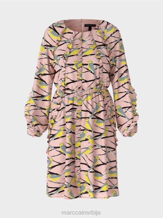 хаљина за дизајн птица Marc Cain D68845 меки пудер розе одећу