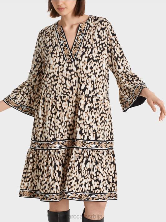 леопард хаљина у дресу Marc Cain D68847 црн одећу