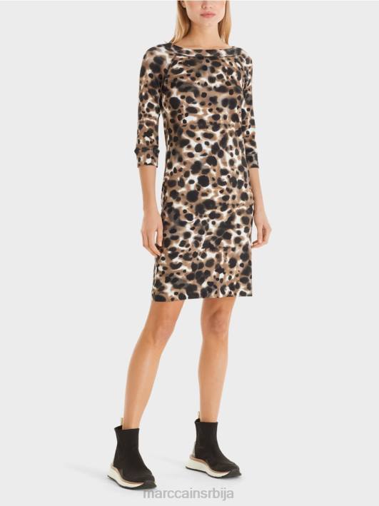 памучна растезљива хаљина Marc Cain D68849 лагана кафа одећу