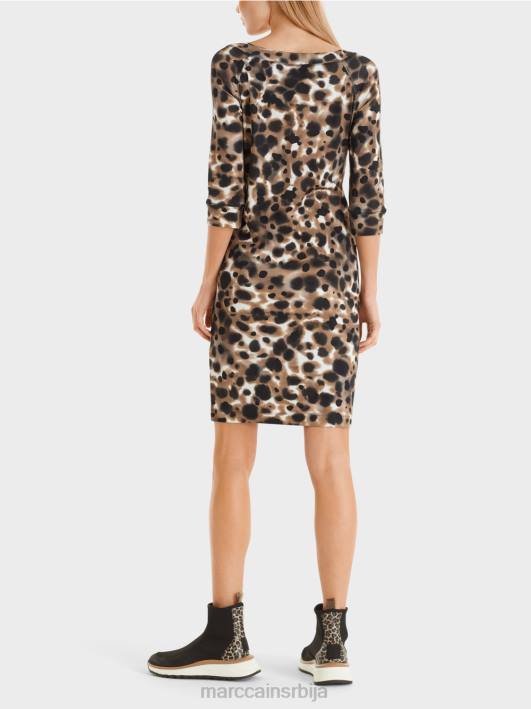 памучна растезљива хаљина Marc Cain D68849 лагана кафа одећу