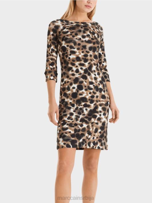 памучна растезљива хаљина Marc Cain D68849 лагана кафа одећу