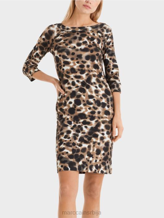 памучна растезљива хаљина Marc Cain D68849 лагана кафа одећу