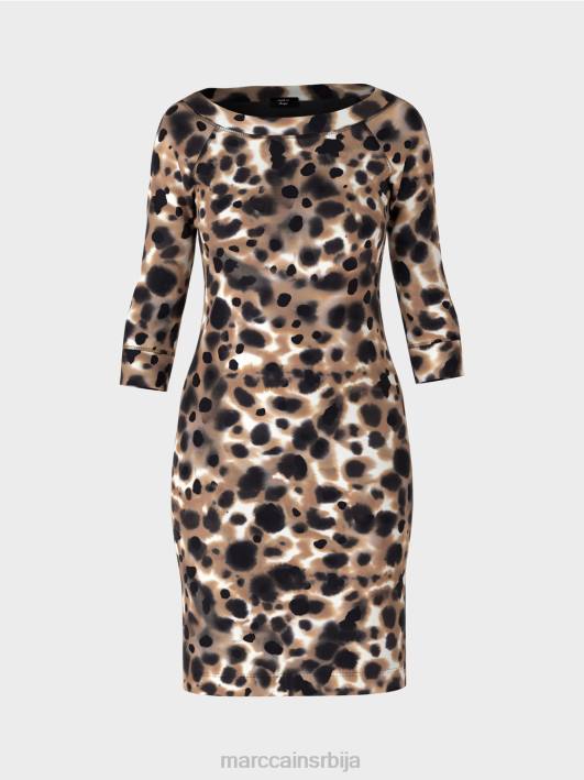 памучна растезљива хаљина Marc Cain D68849 лагана кафа одећу