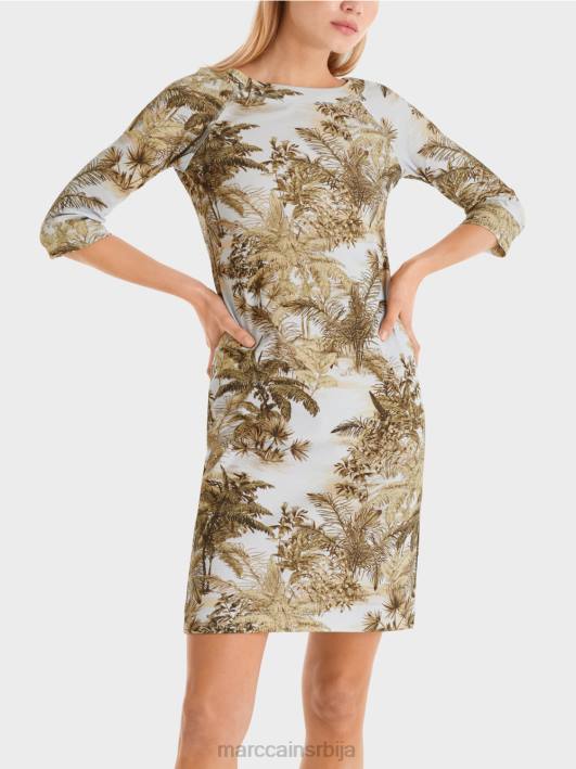 памучна растезљива хаљина Marc Cain D68850 светло пудер плаве боје одећу