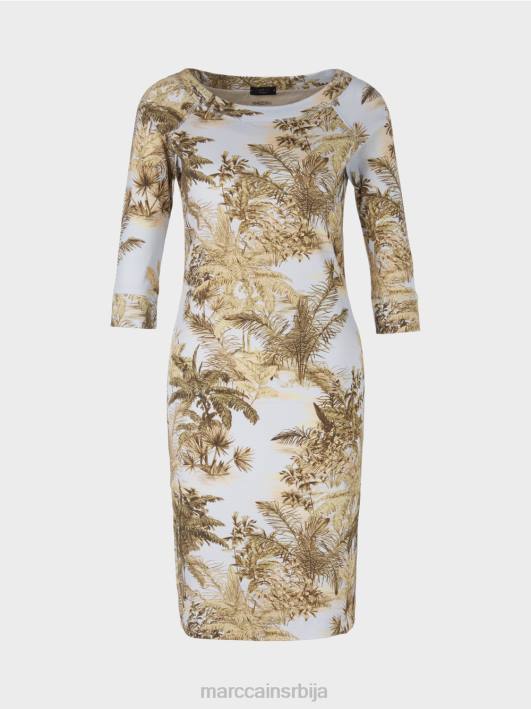 памучна растезљива хаљина Marc Cain D68850 светло пудер плаве боје одећу