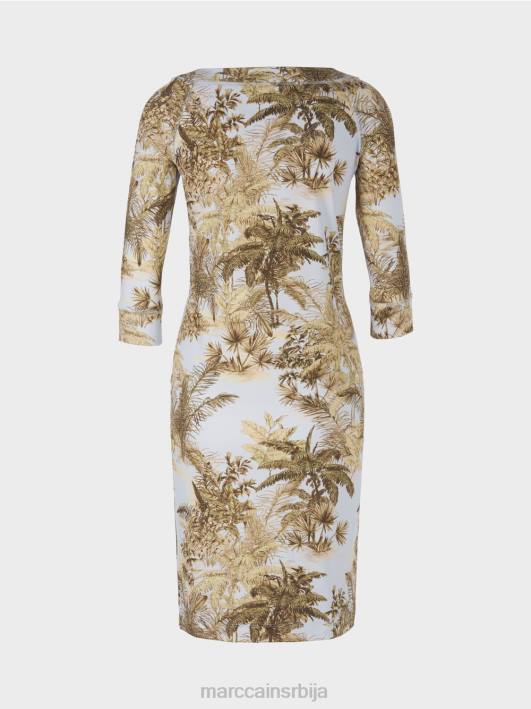 памучна растезљива хаљина Marc Cain D68850 светло пудер плаве боје одећу