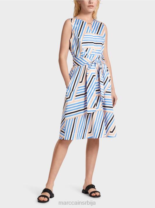 разиграна пругаста хаљина са мц логом Marc Cain D68851 азурно одећу