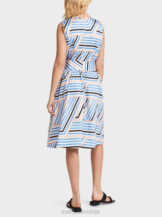 разиграна пругаста хаљина са мц логом Marc Cain D68851 азурно одећу