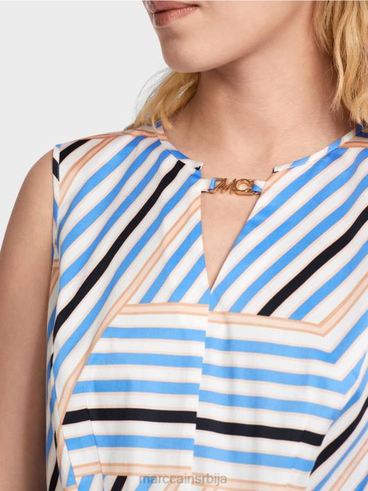 разиграна пругаста хаљина са мц логом Marc Cain D68851 азурно одећу