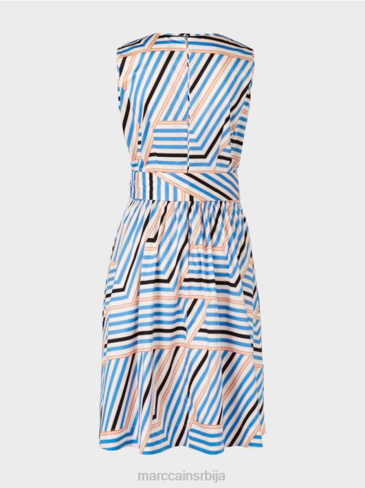 разиграна пругаста хаљина са мц логом Marc Cain D68851 азурно одећу