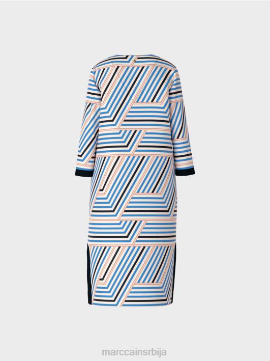 миди хаљина са асиметричним пругама Marc Cain D68852 азурно одећу