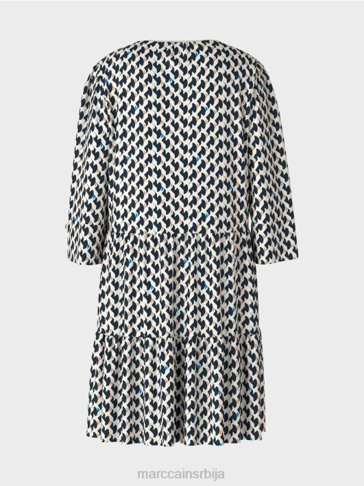 штампана хаљина са воланима Marc Cain D68853 поноћно плава одећу